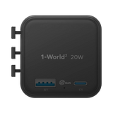 Momax 1-World 20W 2-插口旅行充電插座 UA29