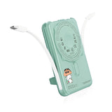 (預售產品)(3C認證)XPower x 蠟筆小新 M10C+ 6合1 10000mAh多功能迷你20W PD3.0+ 磁吸無線快充移動電源 SC2 (綠色)