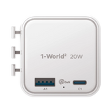 Momax 1-World 20W 2-插口旅行充電插座 UA29