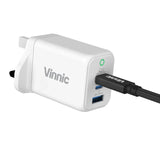 Vinnic FERNOW 65W PD QC GaN 充電器 VPCG-GA65WG2-UKWH