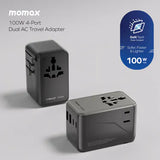 Momax 1-World2 100W GaN 4接口 雙AC 旅行插座 UA23