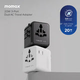 Momax 1-World2 20W 3接口雙AC旅行插座 UA26