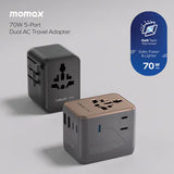 Momax 1-World2 70W GaN 5接口 雙AC 旅行插座 UA22
