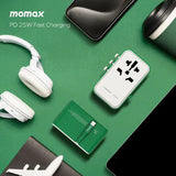 Momax 1-World+ 25W GaN 伸縮充電線旅行插座 UA20