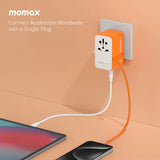 Momax 1-World+ 25W GaN 伸縮充電線旅行插座 UA20