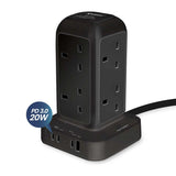 (預售產品) XPower Pillar 8 PL8 迷你直立式12輸出拖板 3米線長 8個插頭 PD 3.0輸出拖板