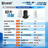 (預售產品) XPower Pillar 8 PL8 迷你直立式12輸出拖板 3米線長 8個插頭 PD 3.0輸出拖板