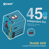 (預售產品) XPower x 鬼滅之刃 TA45B 6輸出 45W PD/PPSGaN旅行充電器