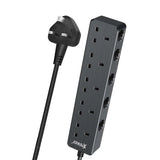 XPower XPS050 全球最窄身58mm 3米線長5輸出獨立開關5頭拖板