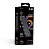 XPower XPS050 全球最窄身58mm 3米線長5輸出獨立開關5頭拖板