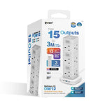 XPower Optimus12 OM12 全港首款直立式15輸出開關拖板 (3米線長 12個插頭 PD 3.0輸出)