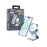 (預售產品) XPower WLS24 全球最薄鋁合金 3合1 Qi2 折疊式磁吸無線充電座