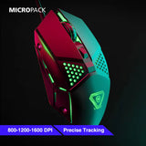 Micropack RGB四件組 有線遊戲鍵盤 滑鼠 耳機 滑鼠墊套裝 GC-410-EN-BK