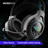 Micropack RGB四件組 有線遊戲鍵盤 滑鼠 耳機 滑鼠墊套裝 GC-410-EN-BK