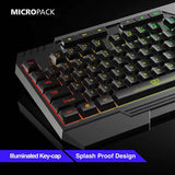 Micropack RGB四件組 有線遊戲鍵盤 滑鼠 耳機 滑鼠墊套裝 GC-410-EN-BK