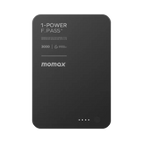 [CCC認證產品] Momax 1-Power F.Pass⁺ 3000mAh 磁吸帶線流動電源 IP160