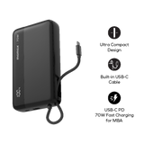 Momax 1-Power Ultra+ 20000mAh 內置 USB-C 線 70W 移動電源