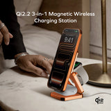 Momax 1-Charge Q.Port² 折疊 Qi2 25W 三合一無線充電座