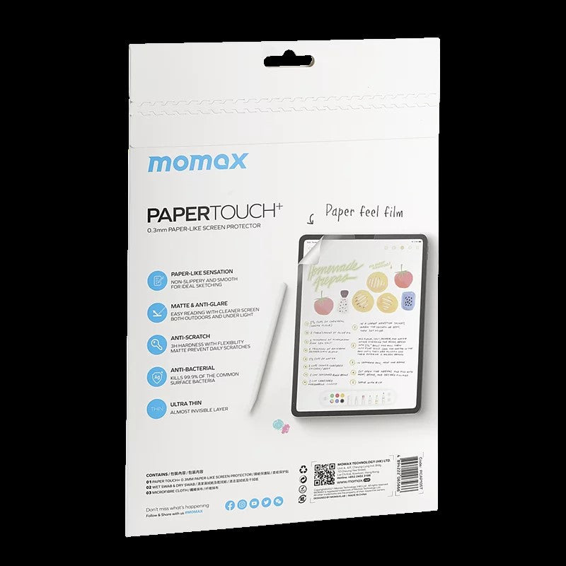 Momax Paper Touch+ 0.3mm類紙保護貼 (iPad 12.9″/ 10.5″/ 9.7″) PCAP